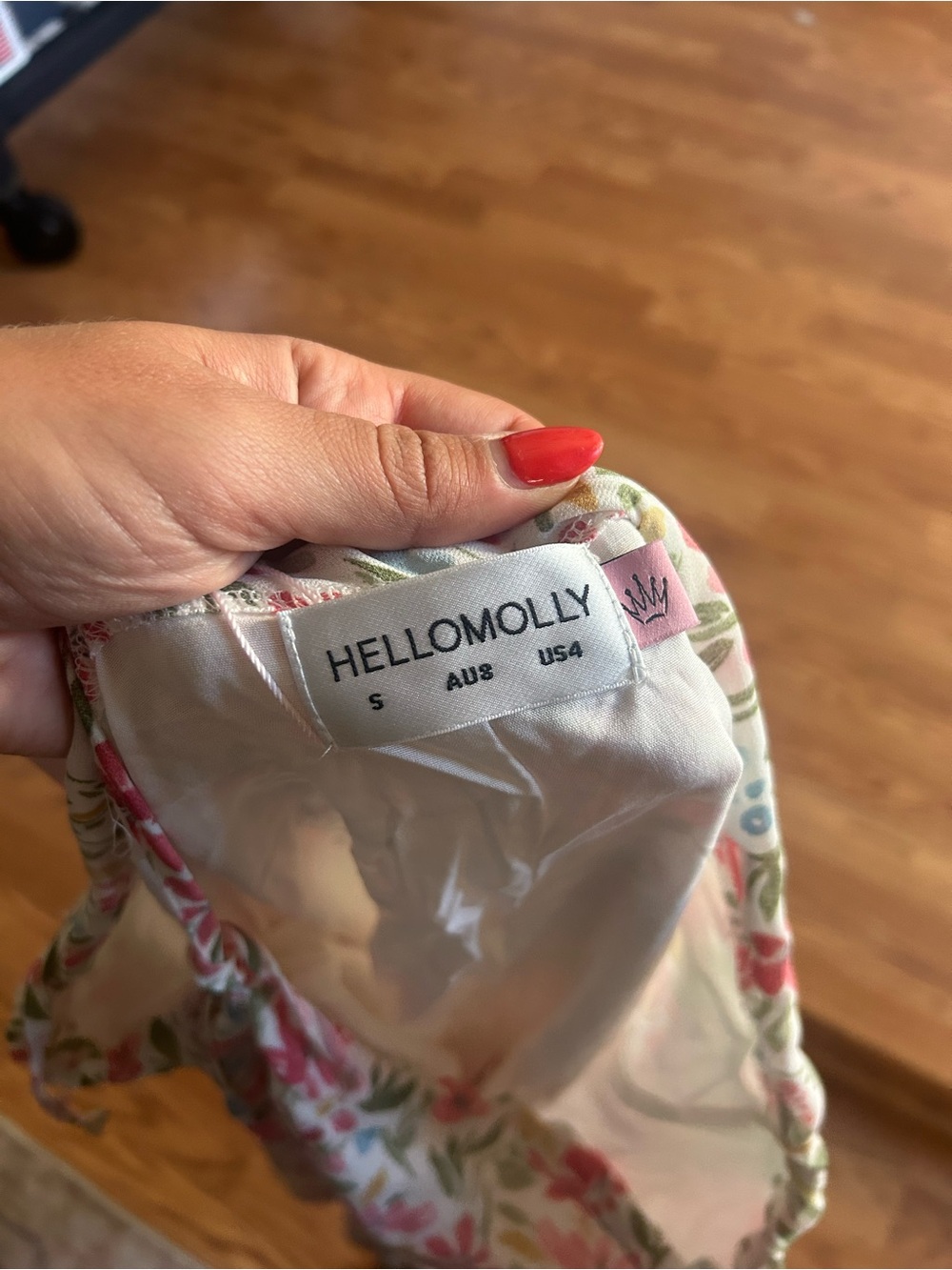 Hello Molly Floral Midi Skirt in White, Pink & Green